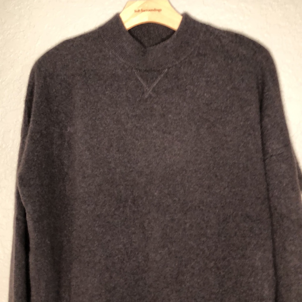 Cashmere Brown Mock Neck Sweater Tunic